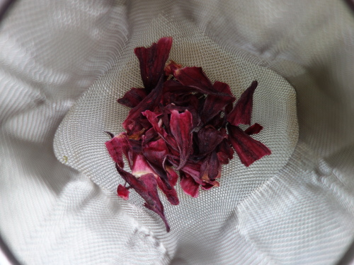 Dried sepal in tea strainer